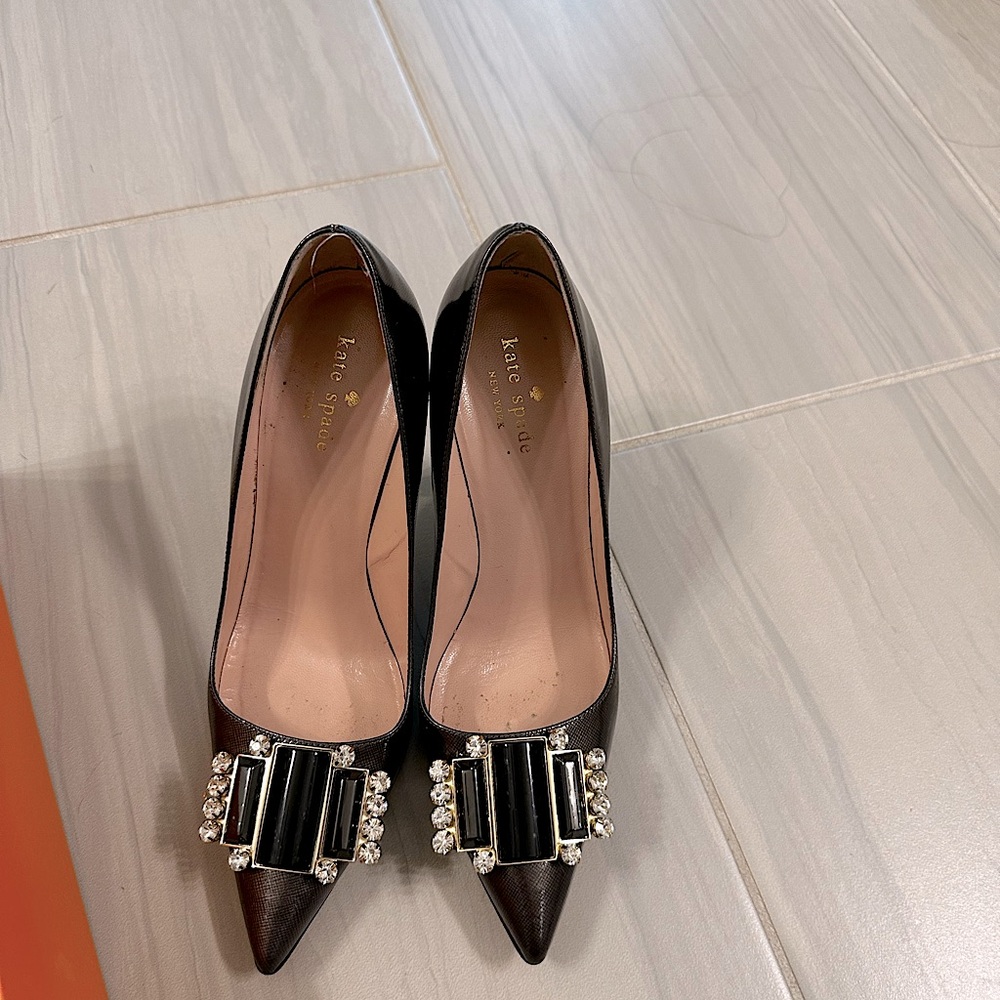 Kate Spade Laylee Pumps, Grey Patent Leather, 7.5